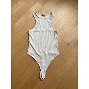 Open edit  BNWT womens white racerback bodysuit sz small sleeveles
